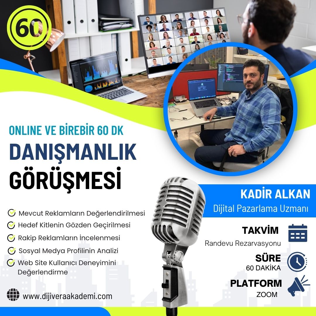 dijital pazarlama online 60 dk danışmanlık görüşmesi